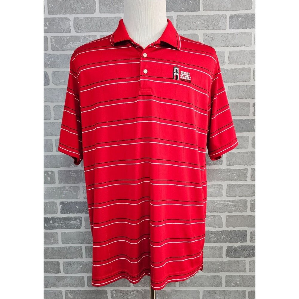 Ping Golf Polo Shirt Men's XL Red Striped Torres Blancas Golf Club‎ Spain